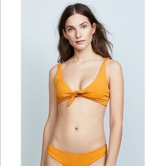 Mara Hoffman Rio Tie-Front Ribbed Swim Bikini SET - Picture 1 of 12